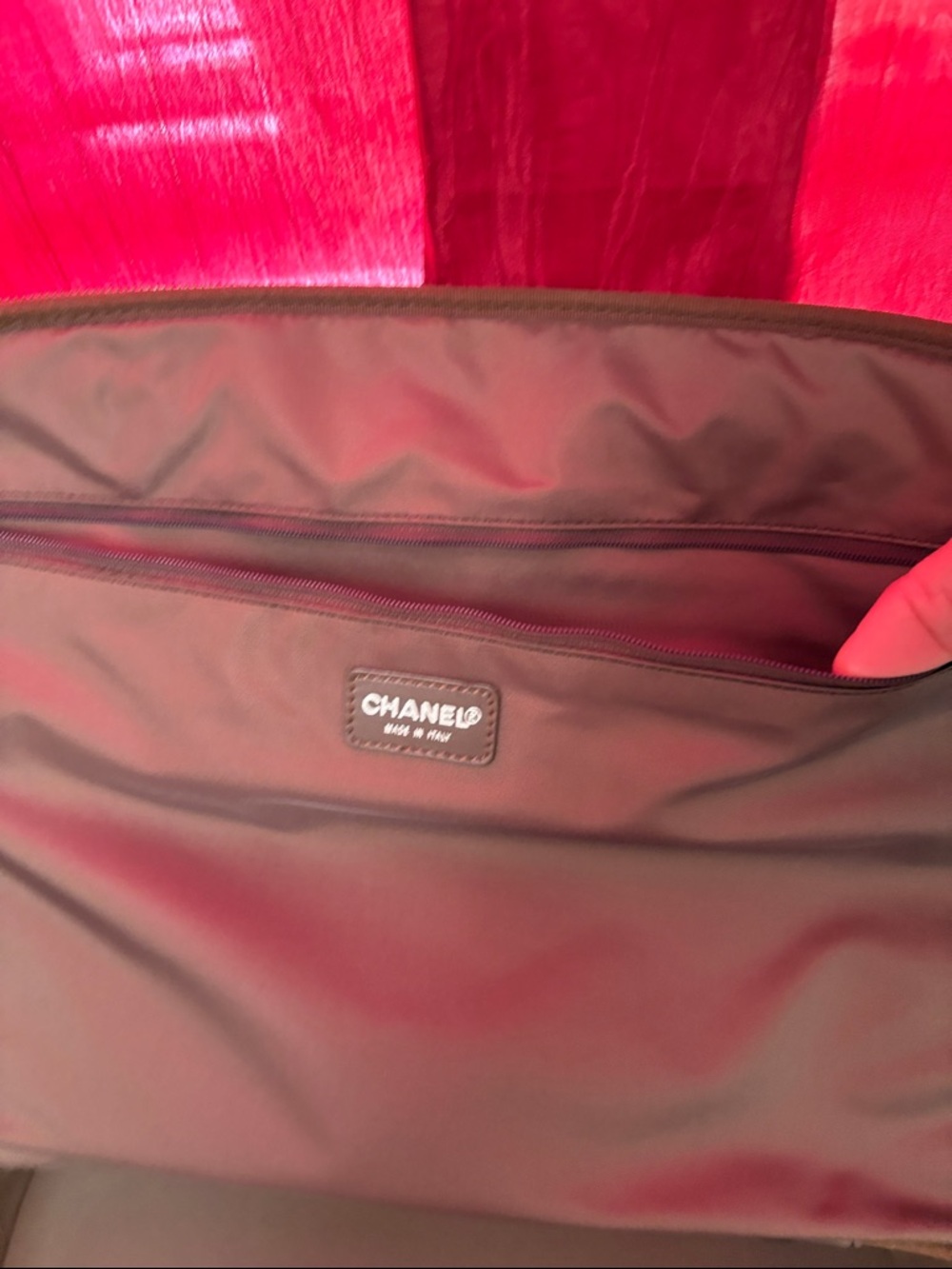 RARE CHANEL Unisex Monogram Travel Bag with Top Handle/ Shoulder Strap- NWOT - Picture 7 of 12